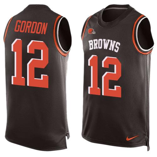Nike Browns #12 Josh Gordon Brown Team Color Men's Stitched NFL Limited Tank Top Jersey